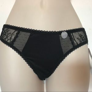 6IXTY8IGHT Black Lace Mesh Bikini Underwear